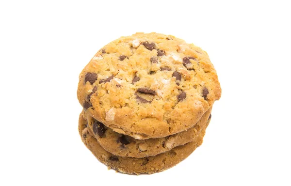 Kekse mit Nüssen und Schokolade isoliert — Stockfoto