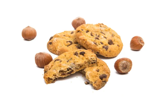 Печиво з горіхами і шоколадом ізольовані — стокове фото