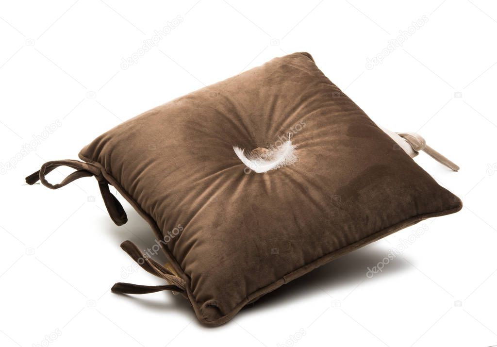 soft pillows on a chair isolated 