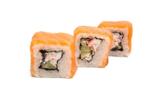 Japoński Sushi Rolls na białym tle — Zdjęcie stockowe