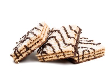 gofret izole Hindistan cevizi cips ile 