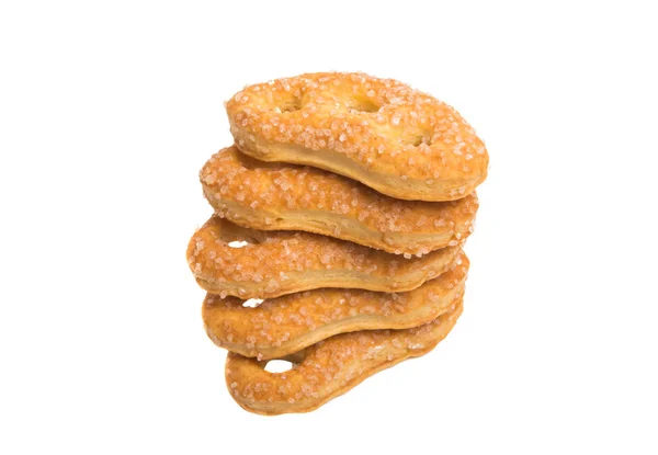 Sugar coated knot shape pretzel isolated — Stock Photo, Image