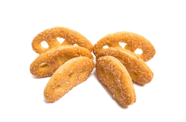 Açúcar revestido nó forma pretzel isolado — Fotografia de Stock