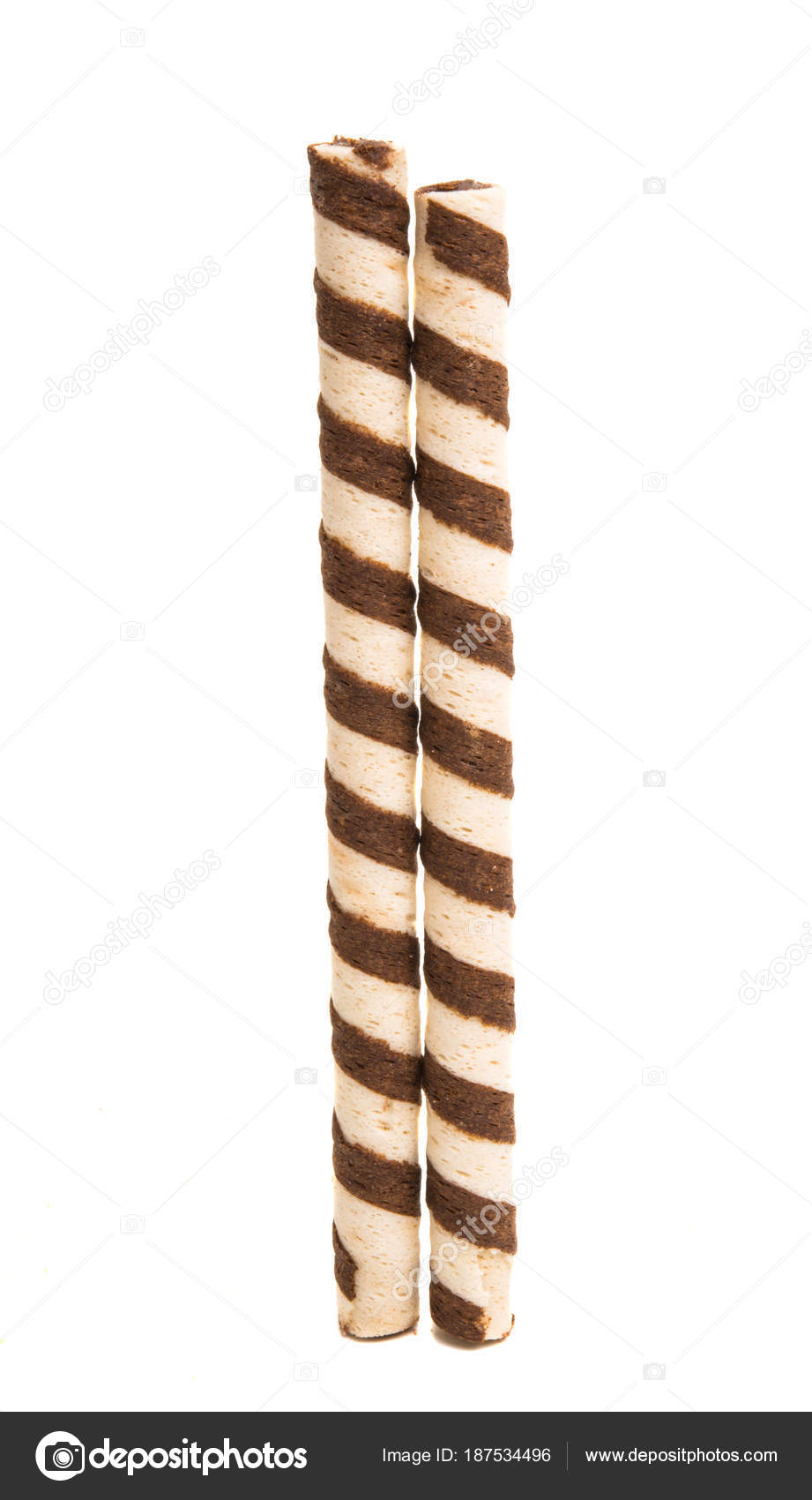 Waffle sticks with chocolate isolated 