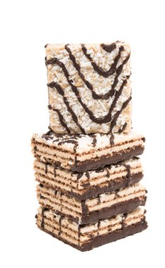 gofret izole Hindistan cevizi cips ile 