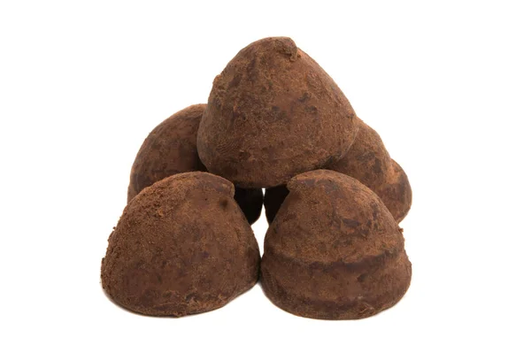 Chocolade Belgische truffel geïsoleerd — Stockfoto