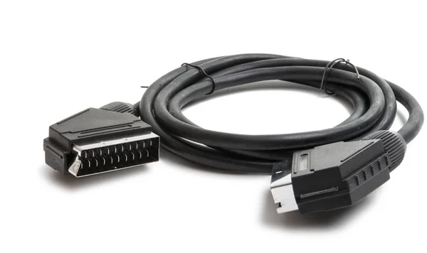 Video scart cable isolated Stock Image