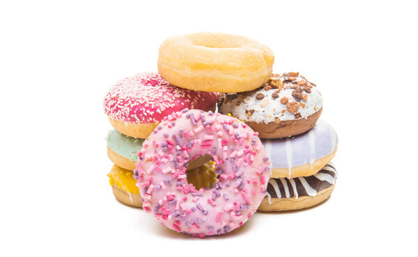 donuts in colored glaze 