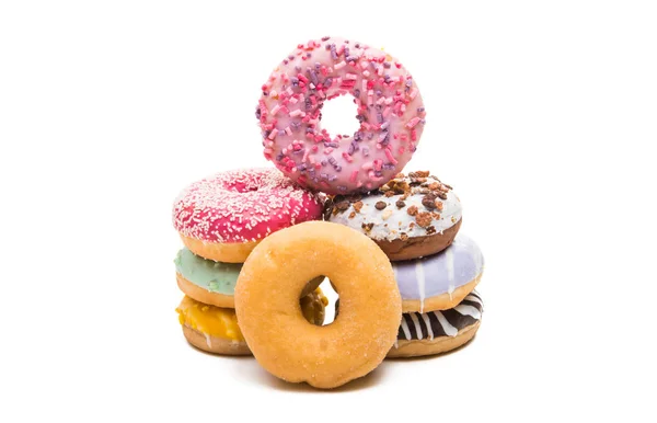Donuts in farbiger Glasur — Stockfoto