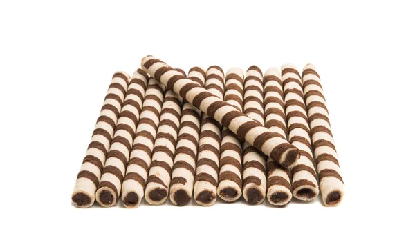 Waffle sticks with chocolate isolated — Stock Photo, Image