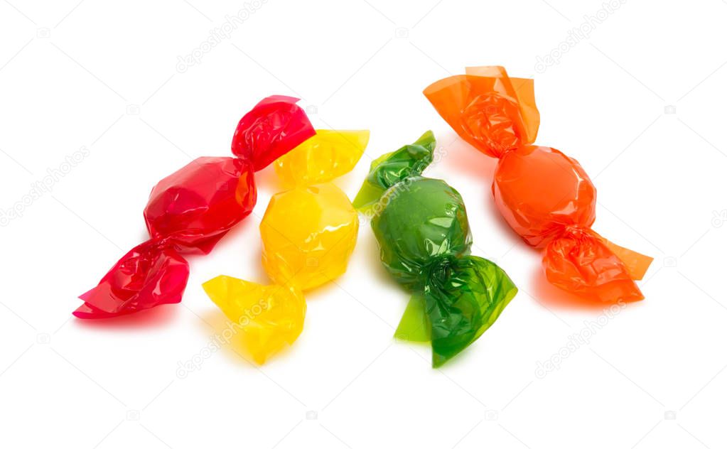 candy in wrapper isolated 