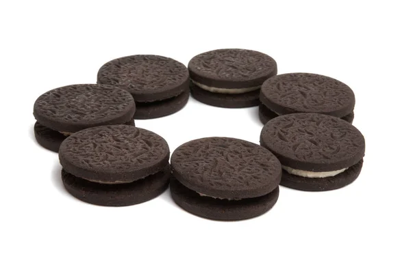 Dubbel sandwich cookies isolerade — Stockfoto