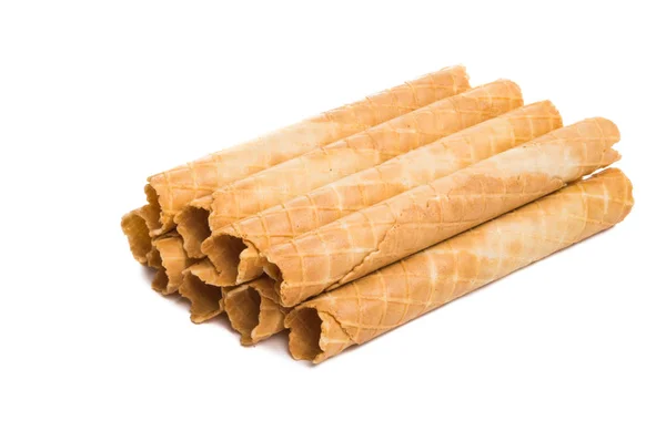 Waffle rolls isolated — Stock Photo, Image