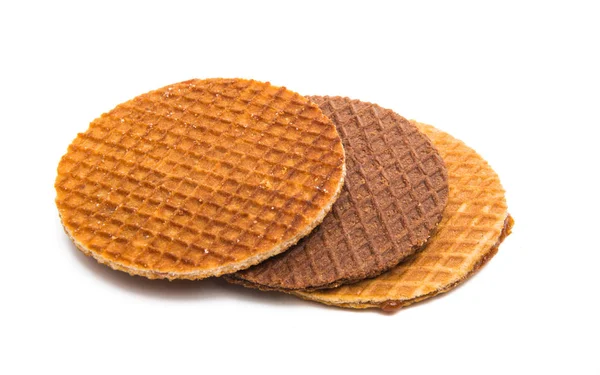 Waffeln mit Karamell isoliert — Stockfoto