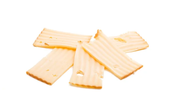 Smoked cut cheese isolated — Stock Photo, Image