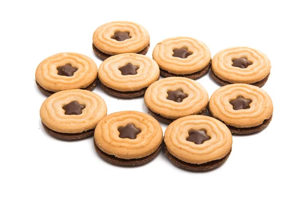 Sándwich de galletas con un relleno aislado — Foto de Stock