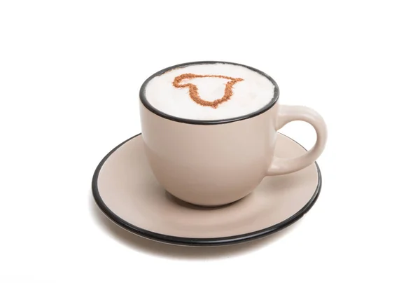 Kopp med cappuccino isolerade — Stockfoto