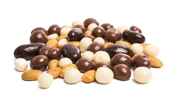 Nuts in chocolate isolated — Stock Photo, Image