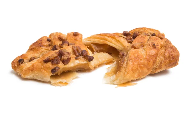 Puff pastry with nuts isolated — Stock Photo, Image