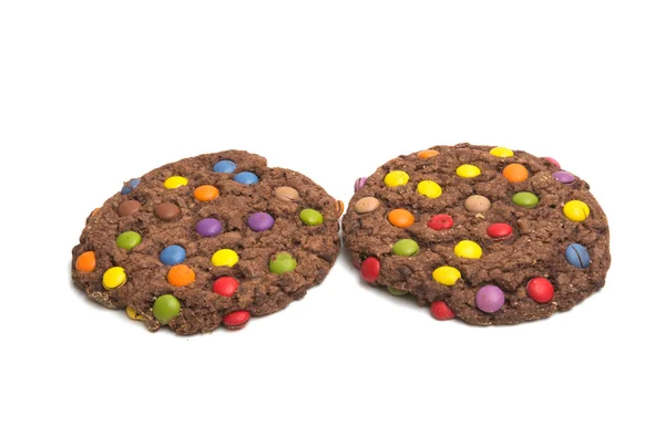 Amerikanische Kekse mit farbigen Tropfen isoliert — Stockfoto
