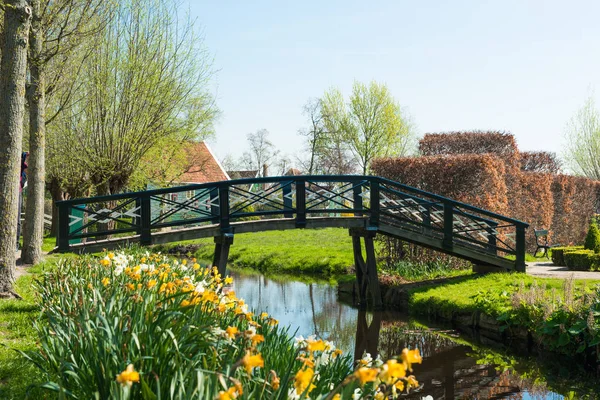 Nederländska våren landskap i byn — Stockfoto