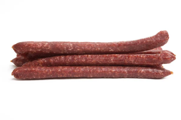 Saucisses fumées isolées — Photo