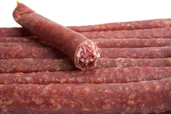 Saucisses fumées isolées — Photo