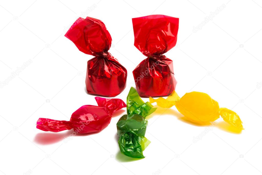 candy in wrapper isolated 