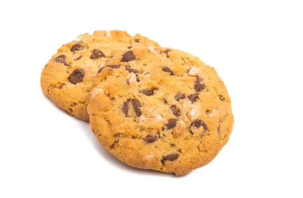 Galletas con chocolate y frutos secos aislados — Foto de Stock