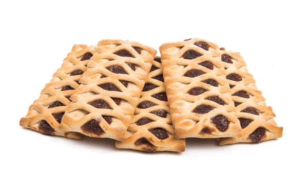 Biscoitos com recheio de frutas isolado — Fotografia de Stock
