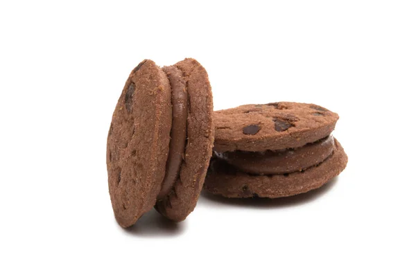 Csokoládé szendvics cookie elszigetelt — Stock Fotó