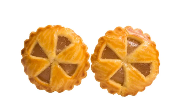 Biscoitos com recheio de maçã isolado — Fotografia de Stock