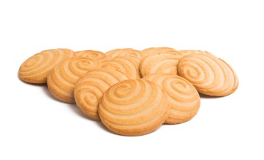 Yuvarlak bisküvi izole 