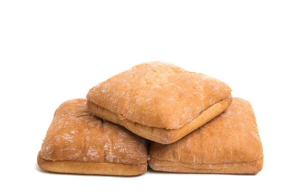 Ciabatta Para Sándwiches Sobre Fondo Blanco — Foto de Stock