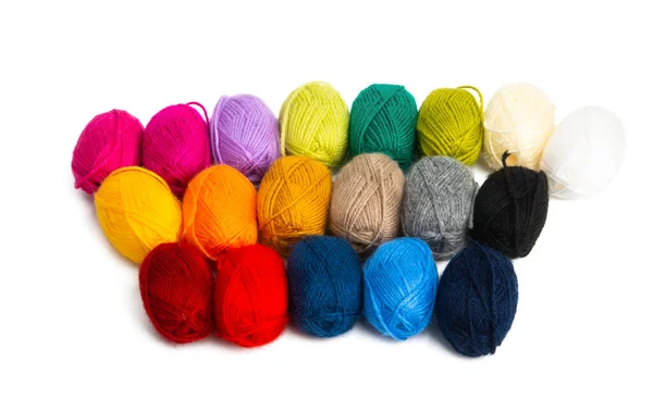 Colored skeins of yarn isolated — Stock Photo, Image