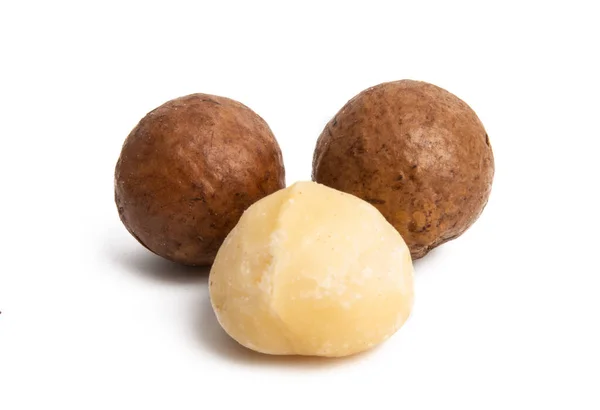 Macadamia-Nüsse isoliert — Stockfoto