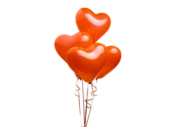 Balões de ar coração vermelho isolado — Fotografia de Stock