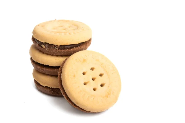 Подвійне печиво з шоколадом ізольоване — стокове фото