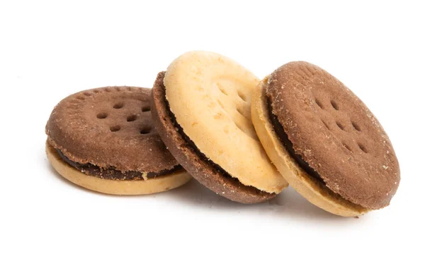 Galleta doble con chocolate aislado —  Fotos de Stock