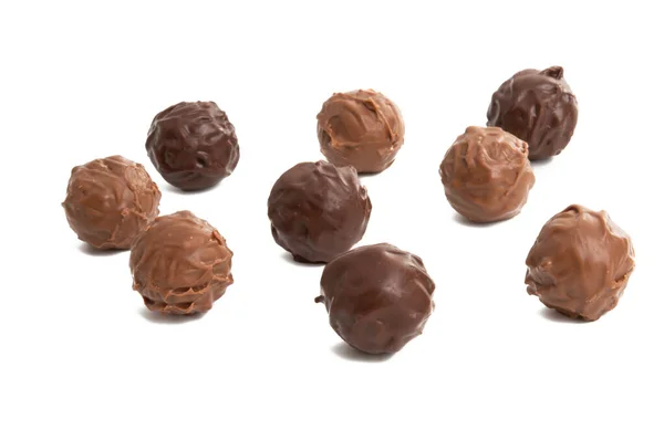 Izole çikolata truffles — Stok fotoğraf