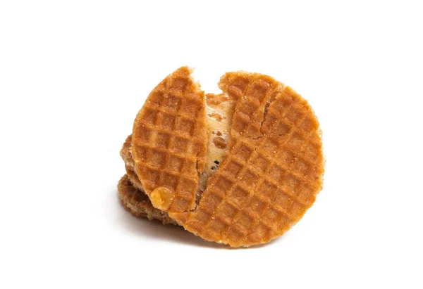 Waffles de caramelo holandês isolados — Fotografia de Stock