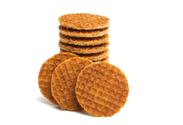 Dutch caramel waffles isolated — Stock Photo, Image