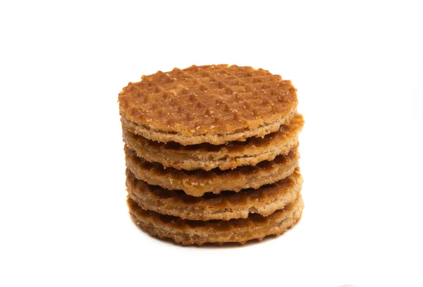 Dutch caramel waffles isolated — Stock Photo, Image