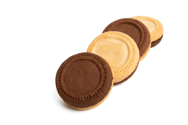 Biscoito de chocolate duplo isolado — Fotografia de Stock