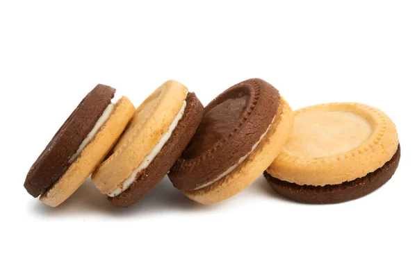 Dubbel choklad chip cookie isolerad — Stockfoto