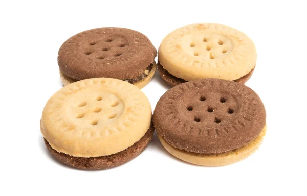 Double biscuit au chocolat isolé — Photo