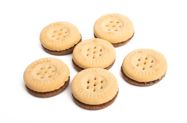 Dubbel choklad chip cookie isolerad — Stockfoto