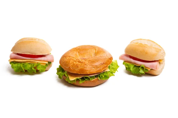 Sandwiches met snippers geïsoleerd — Stockfoto