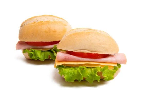 Sandwiches met snippers geïsoleerd — Stockfoto