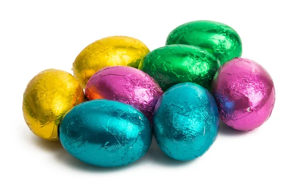 复活节巧克力箔蛋 — 图库照片